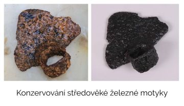 konzervace kovové středověké motyky